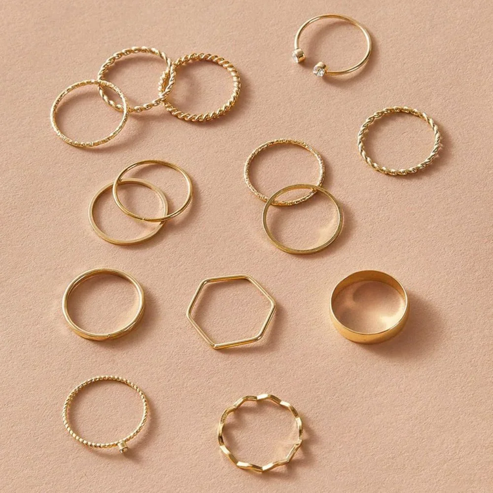 14 Piece Simple Ring Set - Picture 1 of 2